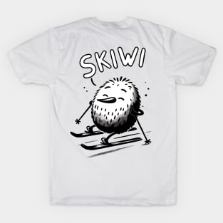 Chillout Skiwi Kiwi Bird (Back Print) T-Shirt